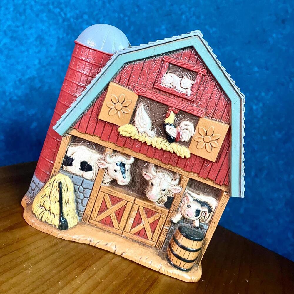 Vintage Home Interiors Barn Wall Hanging 3D Wall Plaque Farm Animal Decor